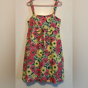 Lilly Pulitzer size 10 100% cotton Pink and Yellow Sleeveless flowery dress